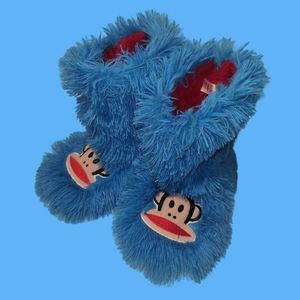Y2K Paul Frank Monkey Shaggy Furry Blue Slippers | 7 - 8